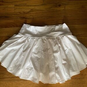 Aerie White Pleated Skater Skirt